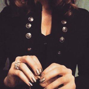 Captain's Black Blazer, Army style jacket with crest buttons